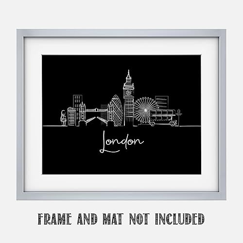 Vista 148 de París Skyline - Decoración de pared para sala de estar, arte de pared en blanco y negro, cuadros de pared de horizonte europeo para sala de estar