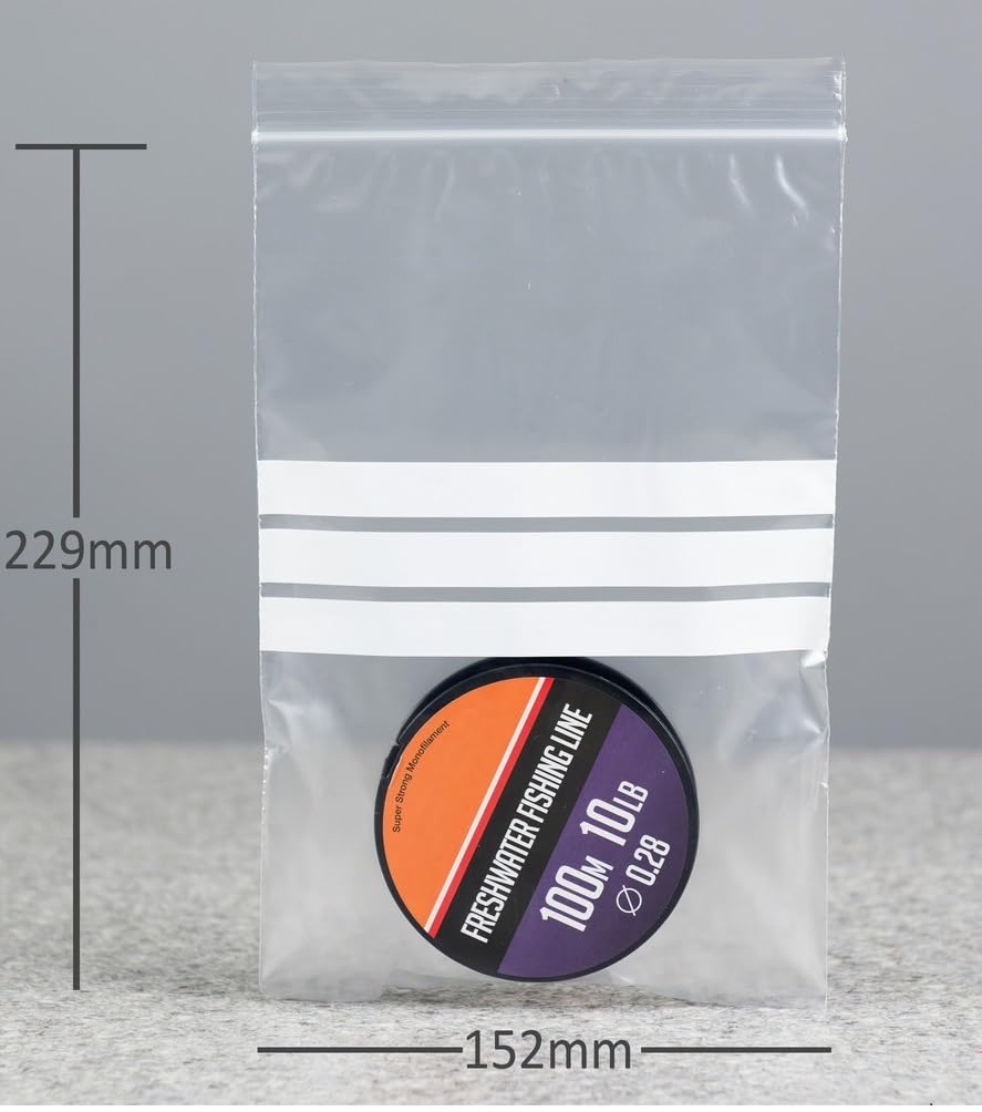 1000 Small 6 x 9" / 150 x 225mm Clear Plastic Polythene Resealable Grip seal Bags With Write On Panels - Image 3