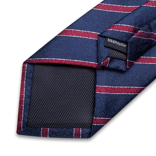 Image of DiBanGu Extra Long Tie for Men 63 inch XL Silk Necktie Set | Pocket Square and Cufflinks, Big and Tall, Jacquard Woven, Gift Box, Paisley /Plaid /Solid /Striped, for Weddinng Party Business