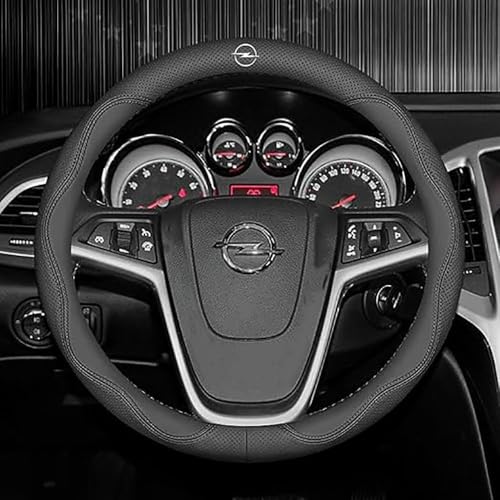 SYQCM Couvre Volant Voiture pour Opel Meriva B 2010-2014, Housse Caches Volant Couvre Protégé Volant Voiture Respirant Antidérapant (37mm-38mm),A