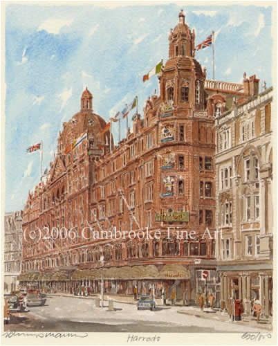 Portraits of Britain Limited Edition Framed Artist's Print - Harrods, London & Middlesex