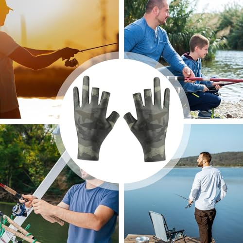 Guantes de pesca de verano UPF50+ con 3 dedos cortados para kayak 4