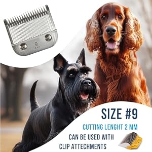 HQRP #9 Blade Dog Grooming Replace A5 Detachable Clipper Blades for Dog Grooming Blades UltraEdge/Ceramic Edge Compatible with Andis/Oster A5 A6/Wahl KM10/Geib/Other Pet Dog Clippers for Grooming HQRP #9 Blade Dog Grooming Replace A5 Detachable Clipper Blades for Dog Grooming Blades UltraEdge/Ceramic Edge Compatible with Andis/Oster A5 A6/Wahl KM10/Geib/Other Pet Dog Clippers for Grooming