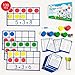 130 PCS Jumbo Magnetic Ten Frame Set, Ten Frames Class Set, Math Manipulatives for Kindergarten, PreK, Preschool, Math Counters, Games for Kids, Magnetic Counters, Teacher and Homeschool Supplies