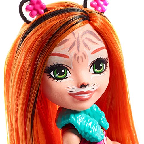 Enchantimals FRH39 - Enchantimals Tigermädchen Tanzie Tiger Puppe (15 cm) und Tierfreund Tuft – Bild 5