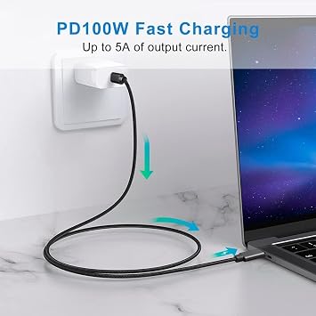 LivX Force 100W Type-C to Type-C 50 cm USB 3.1 Gen2 10 Gbps 4k@60hz Fast Charging Data and Image Transfer Cable Braided