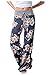 Aifer Women's Pajama Comfy Chic Floral Print Lounge Drawstring Palazzo Long Wide Leg Pants