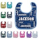 Personalized Bibs for Eating Custom Drooling Bib for Feeding with Name Customized Gifts Clothing Protector Crumb Catcher