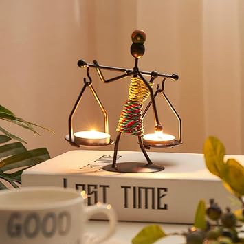 SUME Women Figure Metal Wrought Iron Tealight Candle Holder Home Decor Ornament