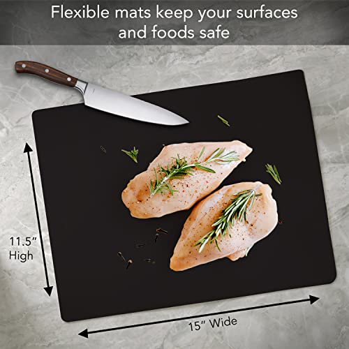 Set 2 Tablas De Cortar Flexibles De Plástico Negro miniatura 7