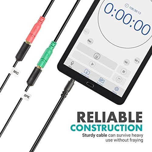 Movo TCB1 3.5mm TRS (Female) Microphone to TRRS (Male) Smartphone Adapter with Headphone Jack for iPhone & Android