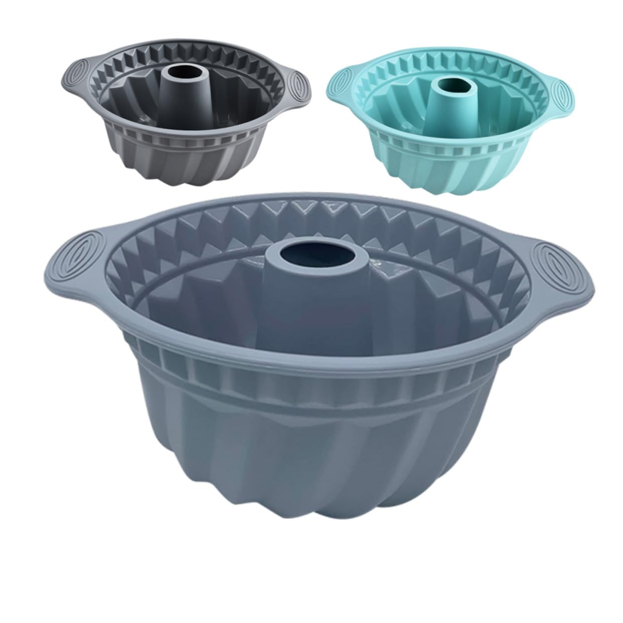 LABRIMP Stampi in Silicone Flessibili e Distribuzione Uniforme del Calore 3 Pezzi per Dolci Design a Forma Scanalata e Apertura a Stufa Adatti per Forno e Lavastoviglie