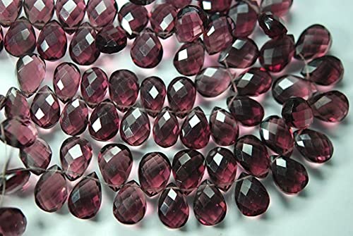 Quartz rose briolette poire perle naturelle LKBEADS 10x14mm fil de pierre pour loisir créatif