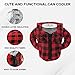 Gadgetime USA Can Cooler Vest - Insulated Beverage Cooler - Reusable Zip Up Can Jacket - Summer Drink Holder, Flannel Cotton Sleeve for Canned Beverages & Beer, Funny Holiday Gift for Friends & Family