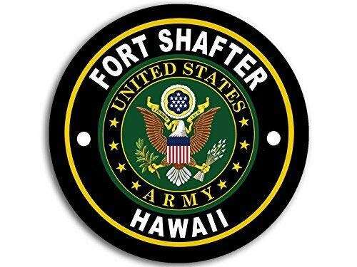 Magnet 4x4 inch Round Fort Shafter Army Base Sticker (Logo Insignia Emblem hi) Magnetic Magnet Vinyl Sticker