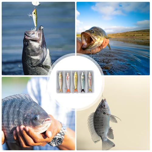 Leurres nageurs multi-articulés pour perche pour décider les poissons apathiques - 5