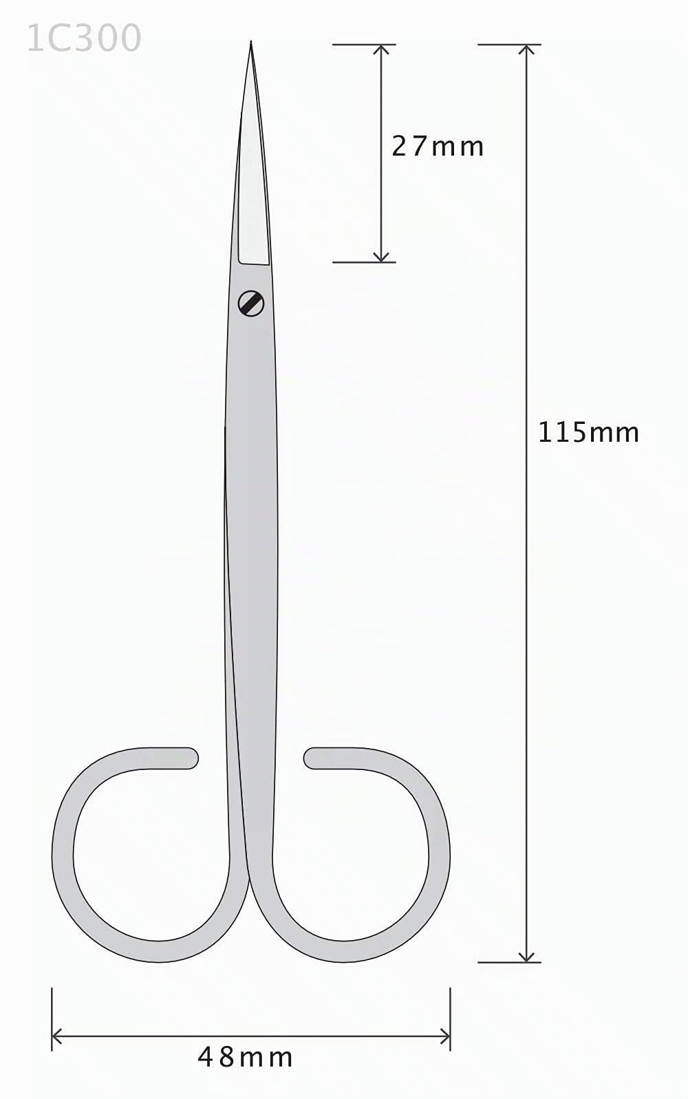 Rubis Mikroschere - Scharfe Präzisionsschere 115 mm - Kleine Schere spitz als Silhouettenschere, Nähschere, Bastelschere, Schneiderschere, Fadenschere oder kleine Stoffschere