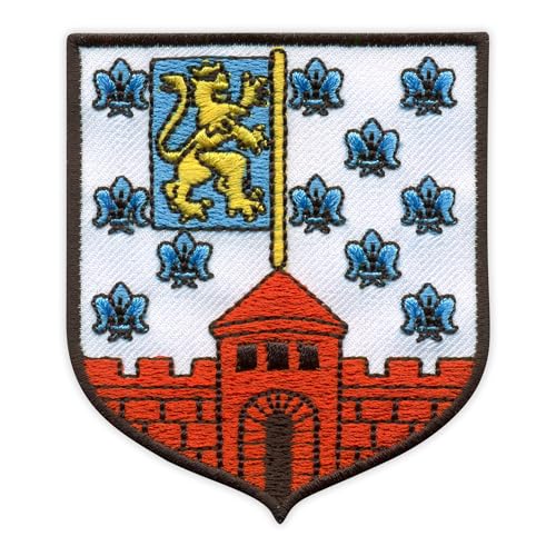 Patchion Stemma della città di NOWOGARD - Nero, gancio e asola compatibili con VELCRO® - Patch/Insegna/Emblema ricamato