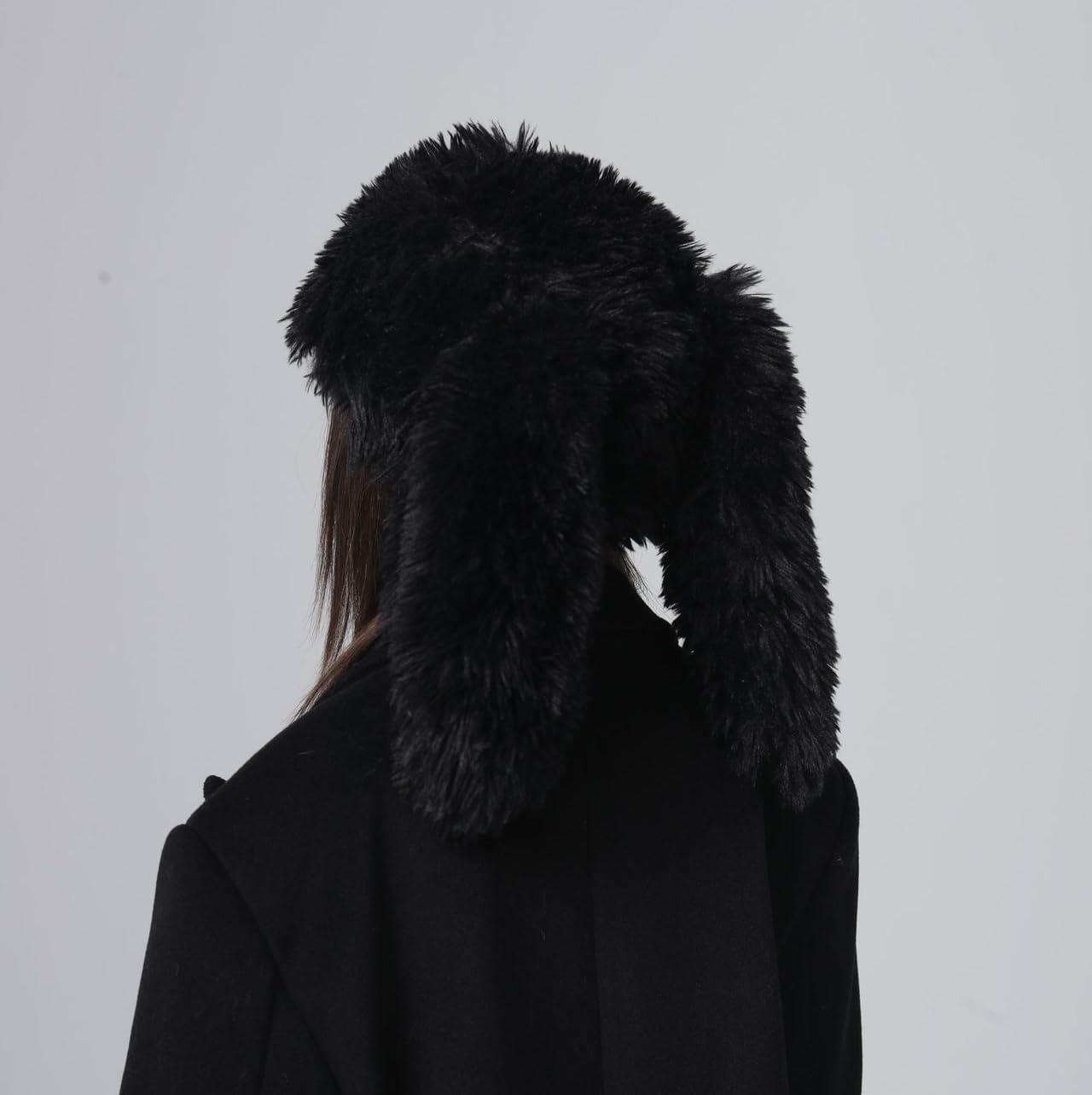 Fluffy Bunny Ear Beanie Y2K Faux Fur Hat with Long Ears Cute Warm Plush Hat - Image 6