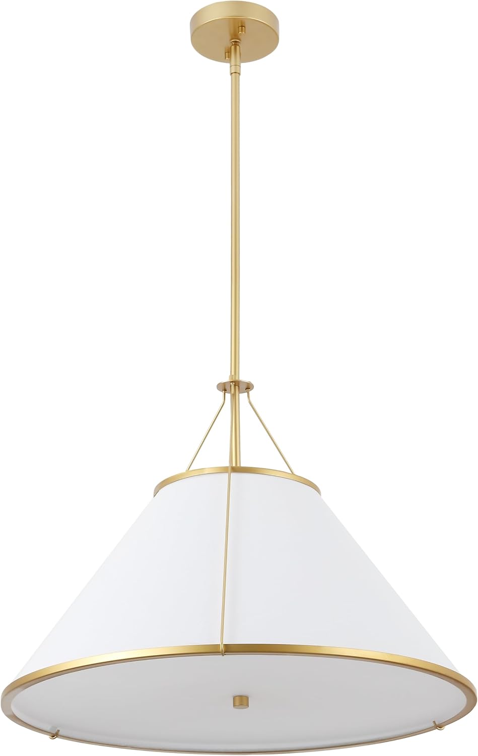 SAFAVIEH Lighting - Lainey Pendant Hanging Light Fixture - White & Gold Iron - Ideal for Kitchen Island, Dining Room, LED Bulbs Included (PND4219A)