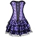 Produktbild E-girl Damen Retro Schnürt Sich Corsage Korsett Vollbrust Korsett Kunststoff entbeint,C074,Violett,M