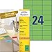 Produktbild AVERY Zweckform 3450 Farbige Etiketten (A4, 2.400 Stück, 70 x 37 mm, 100 Blatt) grün