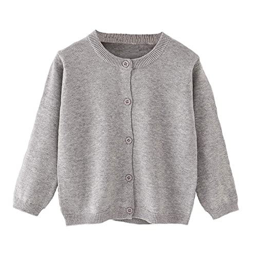 Image of Little Girl Knit Cardigan Sweater - Toddler Button Down School Uniforms Cardigan