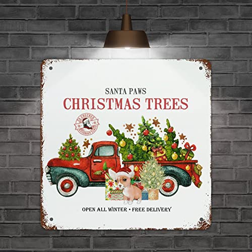 Panneau de Noël rétro en métal de 38 cm, style rustique et durable - 2