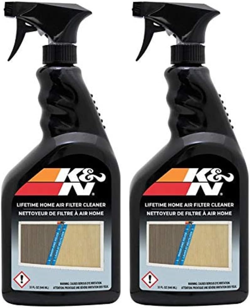 K&N HVAC Filter Cleaner: 32 Oz Spray Bottle Filter Cleaner and Refresher; Restores Home Air-Filter Performance; 99-6010,(Pack of 2)