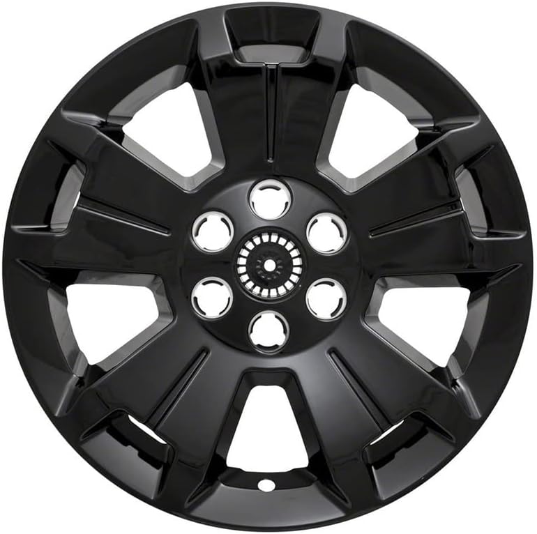 OxGord 17 inch Wheel Skins for 2015-2022 Chevy Colorado (Set of 4) Impostor Wheel Covers for 17 inch Gloss Black ABS Wheels- Auto Tire Replacement Exterior Cap Cover