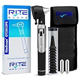 RiteScope Otoscope with Light - Premium Otoscope Set with Fiber Optic Illumination - Ear Infection Detector - Comprehensive Ear Scope for Examination at Home - Black
