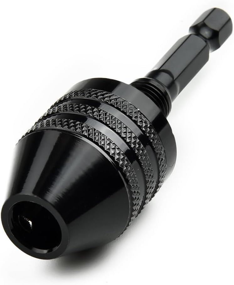 Keyless Drill Chuck Adapter with 1/4 Inch Hex Shank, Quick Change Bit Converter and Power Drill Bit Holder, Hex Shank to Round Shank Adapter for Converting(0.8-8mm)