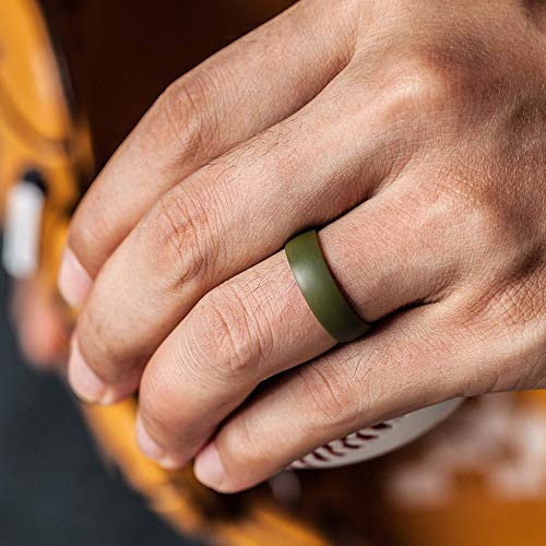 ThunderFit Silicone Wedding Rings Unisex, Rubber Engagement Bands 6.3mm Wide 1.65mm Thick - 1/2/3/4/5/6/7 Variety Multipack3