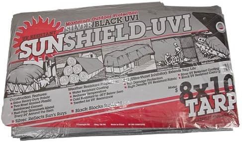 Electratarp Heavy Duty General Utility Tarps, Silver and Black - 8 x 10 Foot