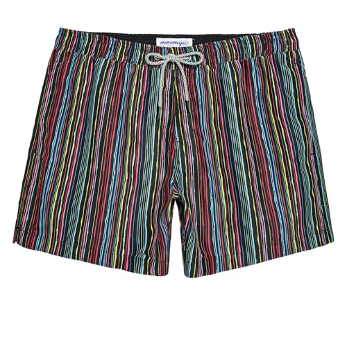 maamgic Mens Swim Trunks 5 Inch with Mesh Lining, Quick Dry Mens Bathing Suit, Swim Shorts for Swimming and Beach, Large