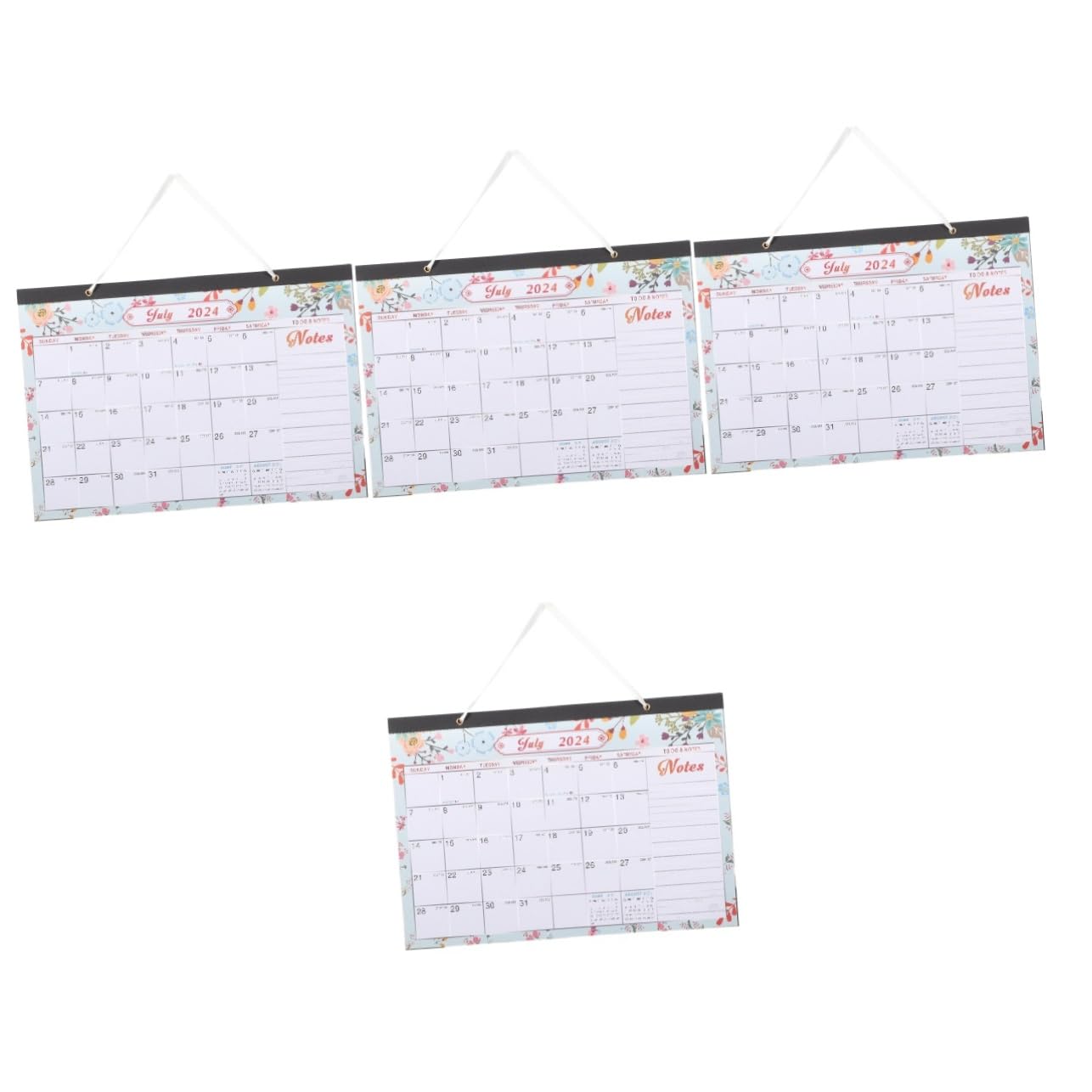 SEWACC 4 Piezas calendario de escritorio calendario diario de escritorio calendario de notas 2024 decoración de pared decoracion de pared calendario mensual claramente impreso
