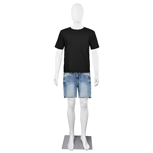 SHAREWIN Maniquí masculino de cuerpo completo Forma de maniquí sin rostro 73 pulgadas Modelo de vestido ajustable de plástico maniquíes desmontables