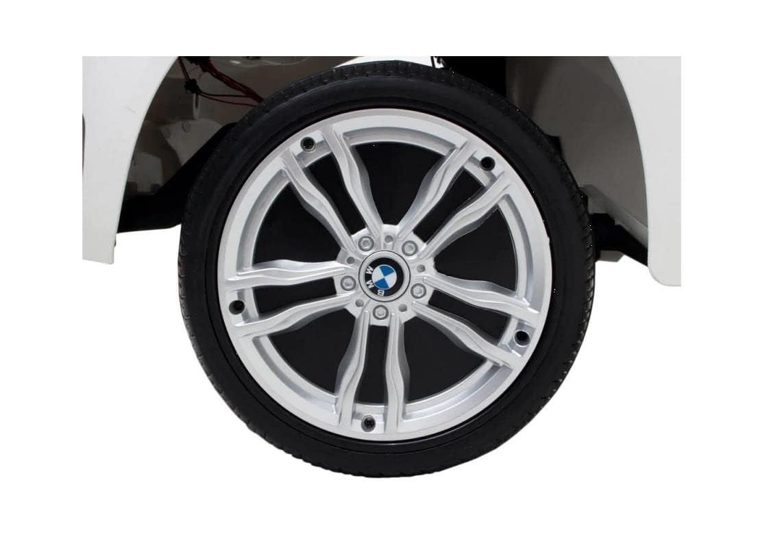 BMW X6M 12V Auto Elettrica per Bambini con Telecomando Parentale – Macchina Elettrica con Sedile in Pelle, Ruote in Gomma EVA, Luci LED, Porte Apribili, MP3 USB, Soft Start, Carico 30 kg Bianco