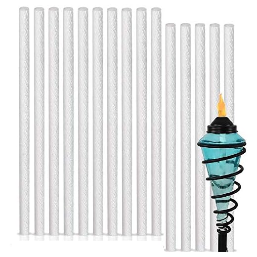 DINGPAI Fiberglass Replacement Wicks, Oil Lamps Wicks, Candle Wine Bottles Wicks for Outdoor Tiki Torches, 24pcs, 0.5 by 9.85 Inch