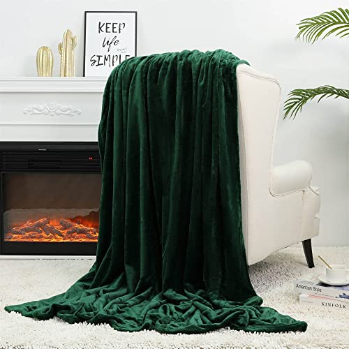 Image of NANPIPER Fleece Blankets Super Soft Flannel King Size Blanket for Bed Luxury Cozy Microfiber Plush Fuzzy Blanket,Olive Green