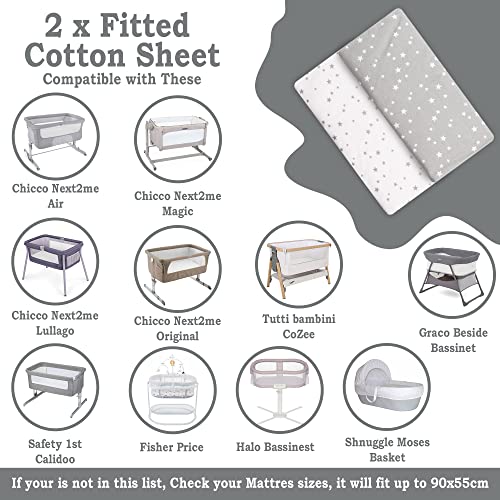Lilly B. Organic Cotton GOTS 2 fitted sheets, Compatible Next2me, Snuzpod and All Bedside Cribs - Image 2