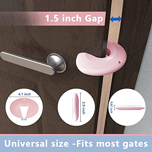 Image of Neobay Door Pinch Guard and Door Slam Stopper, Durable Silicone Door Finger Pinch Guard, Prevents Slamming on Even Heavy Doors, Non-Toxic & Pet Friendly, 6 Packs Pink.