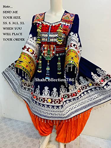 Handmade Afghan Traditional Dress In Multi Colored Afghani Pashtun Wedding Dress For Girls And Women #TOP3