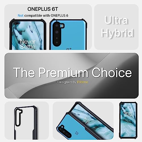 Image of Pikkme Thermoplastic Polyurethane, Plastic Shockproof Bumper Case Clear Transparent Case Back Cover for OnePlus Nord 2020, OnePlus Nord 2020 (Black)