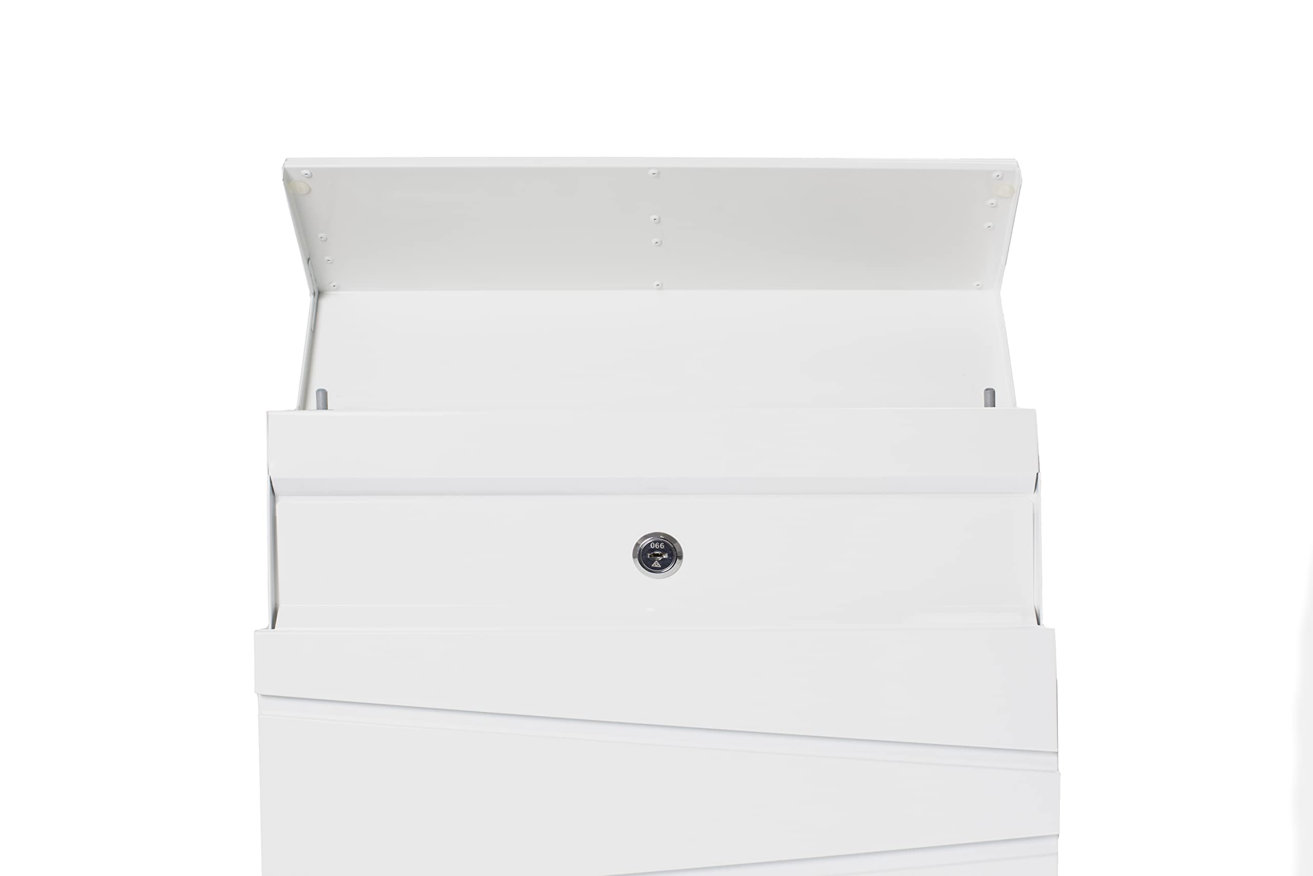 ARREGUI Armor E6901 Designer Briefkasten aus Verzinktem Stahl mit Zeitungsrolle, Postkasten + Zeitungsbox, Größe M (DIN A4), Moderner Design Wandbriefkasten mit Zeitungsfach und Schutzklappe, Weiß