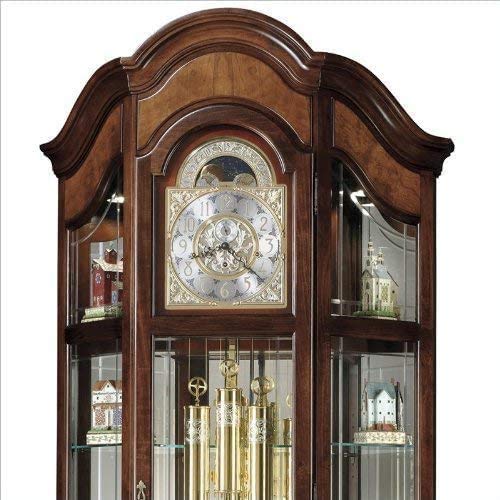Howard Miller Majestic Ii Floor Clock 610-939 – Large Windsor Cherry Curio Cabinet With Cable-Drive, Triple-Chime Movement With Volume Control #TOP2