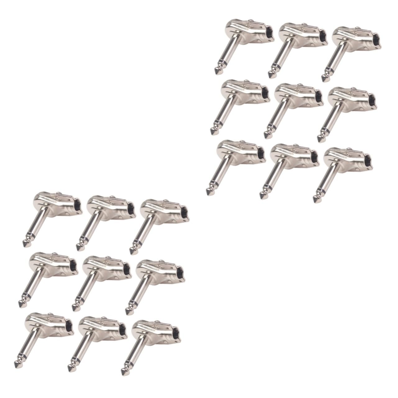 Abaodam 20piezas Adaptador Jack Para Pedales De Efecto De Guitarra Conector De Acoplamiento Para Accesorios De Instrumentos Eléctricos Color Plateado