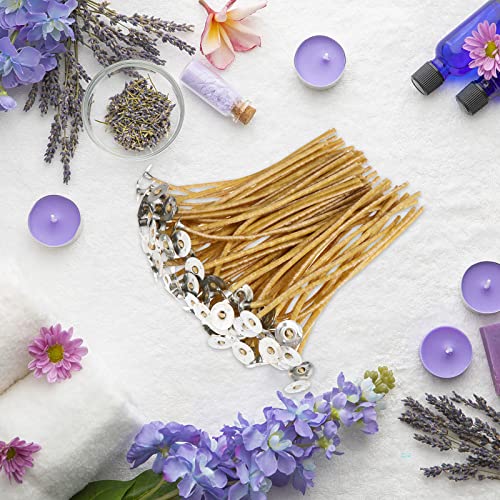 100 Pcs Candle Wick Kit 3/5 Inch Thick Hemp Wicks With Wick Holders, Pre-Waxed By 100% Beeswax & Tabbed, Wicks For Candle Making (5 Inch) #TOP3