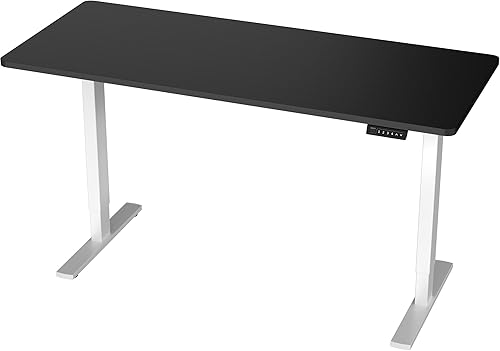 Vista 611 de VIVO DESK-KIT-1W6G - Escritorio eléctrico de pie de 60 x 24 pulgadas, ajuste de altura de memoria, serie 1B, parte superior de nogal oscuro de una
