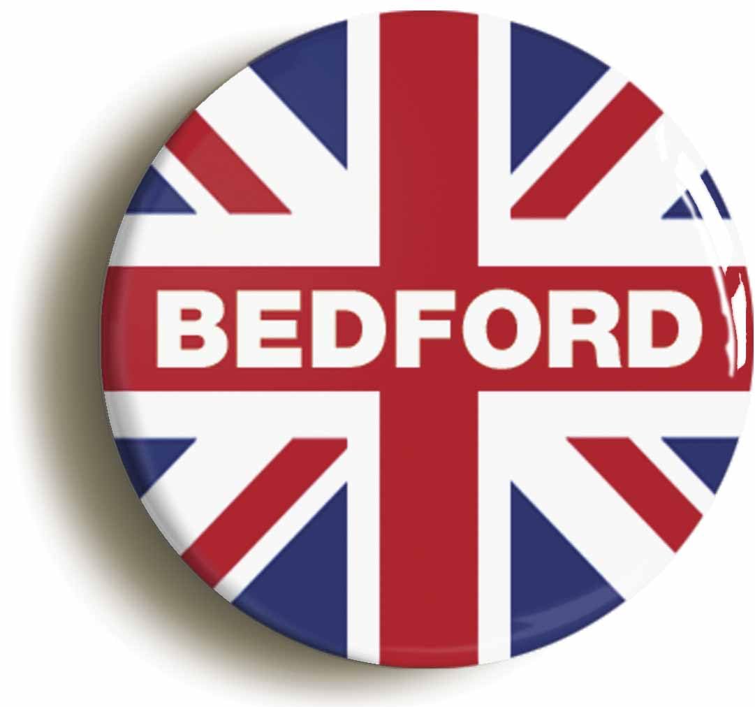 Bedford Union Jack Fridge Magnet (Circular 2inch / 50mm Diameter)